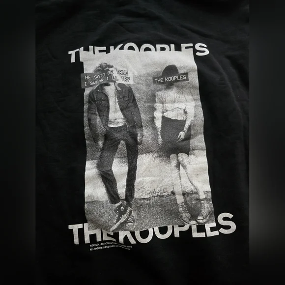 THE KOOPLES Graphic Hoodie With Couple And Logo black designer